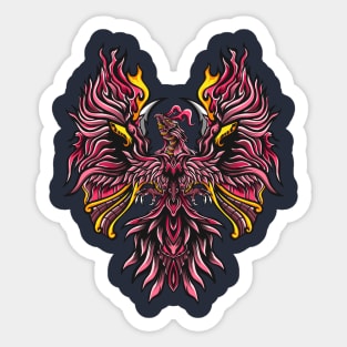 Red guard bird monster illustration Sticker